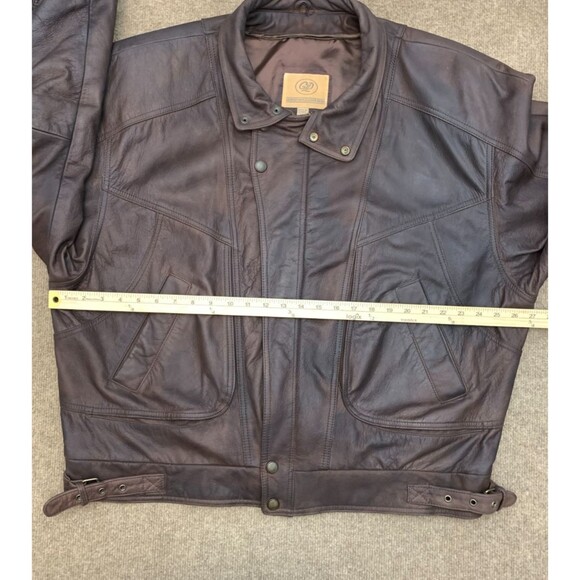 Vintage Georgetown Leather Design Jacket Mens XL Oversized Lined Patina 80s - Picture 5 of 10